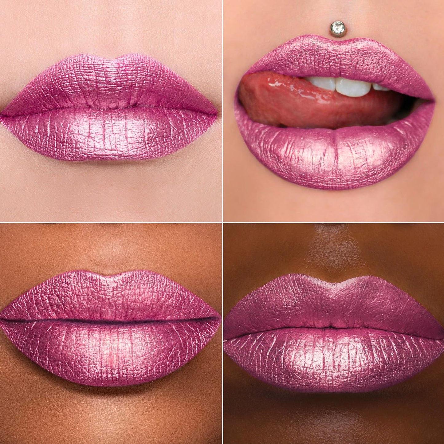 MAKI YIKA Metallic Pink Lipstick for Women Nude Pink Lipsticks Long Lasting Glitter Lipstick No Smudge No Transfer Liquid Lip Gloss (BR21 Sweet Rose)