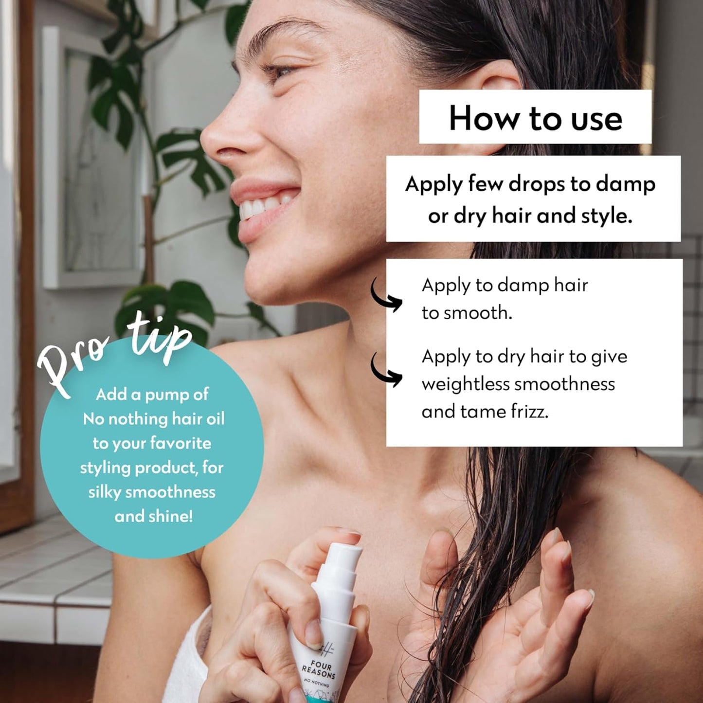 No nothing Hair Oil, Unscented Lightweight Serum for Curly, Frizzy, Dry & Damaged Hair, Frizz Control, Smoothing & Moisturizing Serum for Women, Fragrance Free, Vegan & Cruelty-Free, 1.7 fl oz