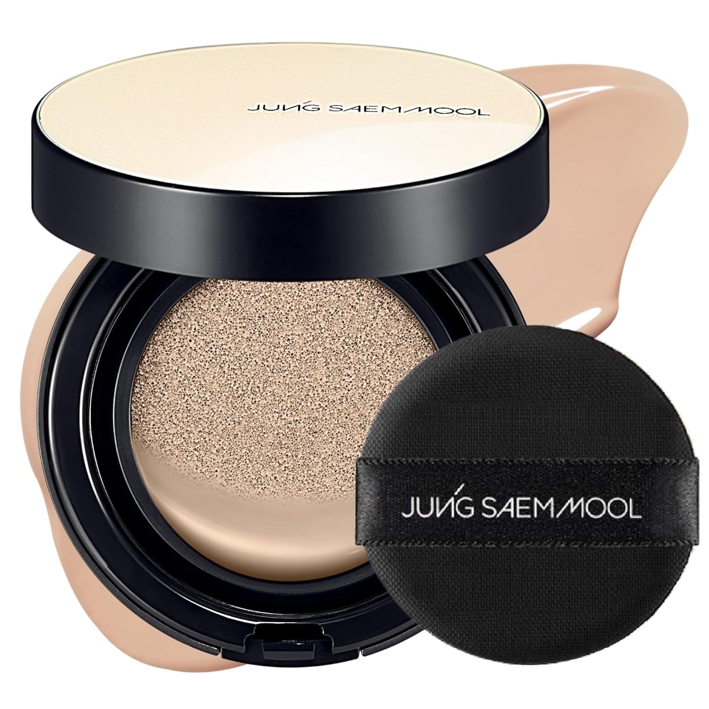 JUNG SAEM MOOL Essential Skin Nuder Cushion 22N Peach Light 0.49 Fl Oz, No Refill, Natural Radiant Finish Cushion Foundation with Buildable Coverage, Lightweight Texture, Korean Foundation Makeup