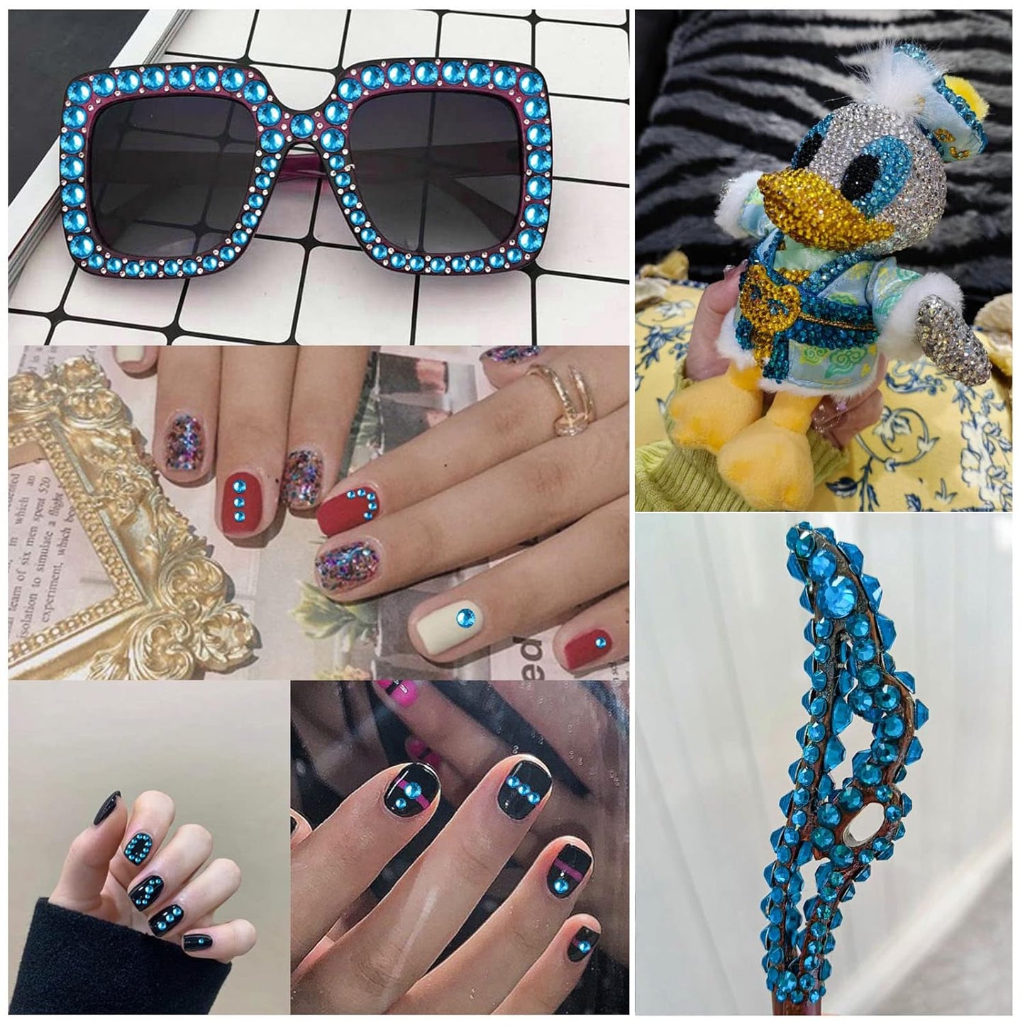 beadsland Flat Back Crystal Rhinestones Round Gems, Indicolite (4.6-4.8mm) SS20/1440pcs