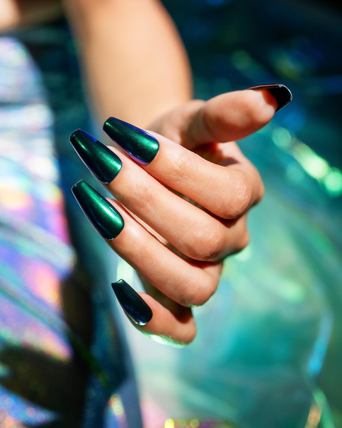 Gelish Chrome Stix, Chrome Nail Powder, Nail Art for Stunning Metallic Finish, Long-Lasting, Easy Application, Perfect for Professional and At-Home Use (Teal Glazed, 0.5g)