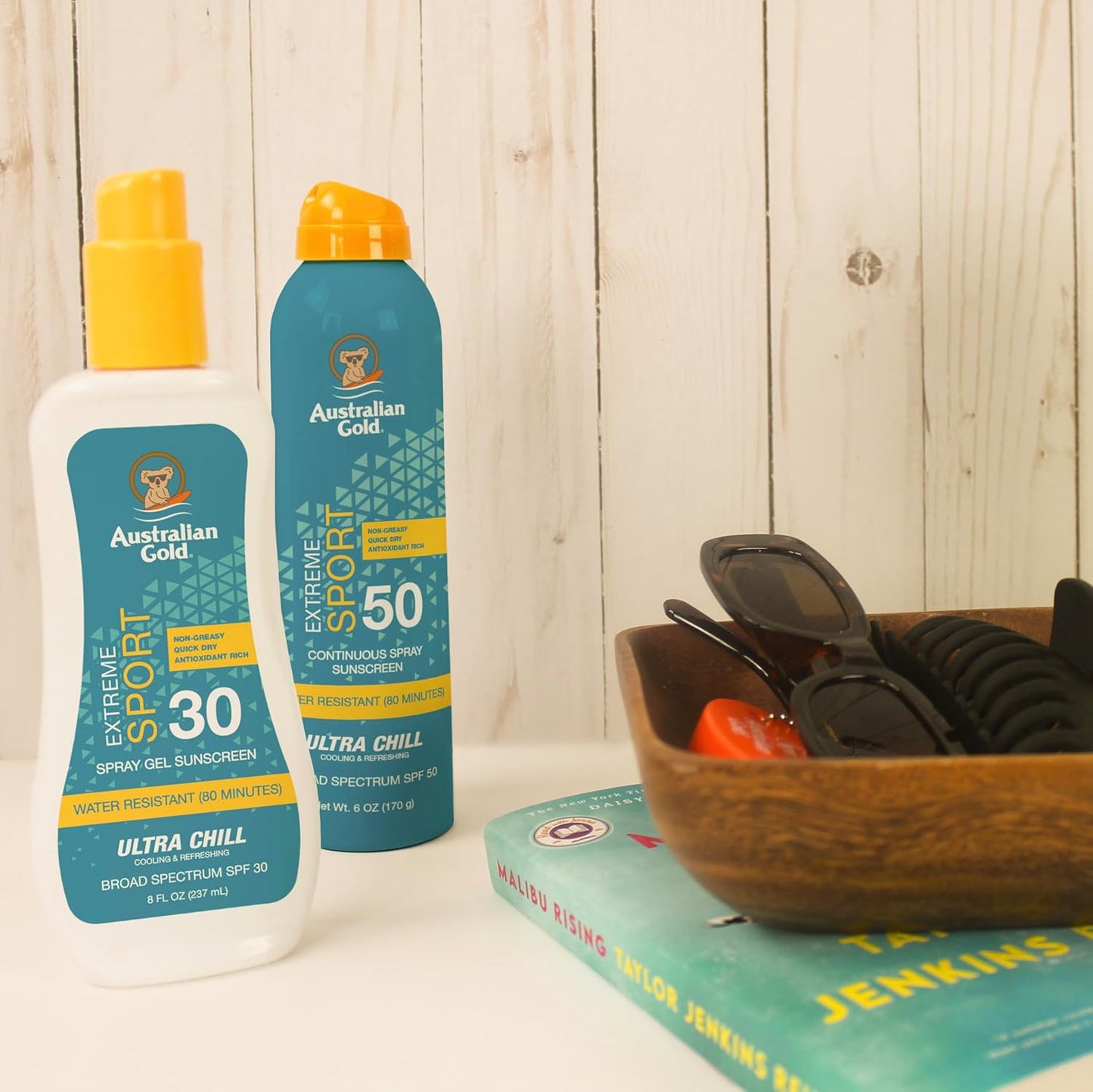 Australian Gold Extreme Sport Continuous Spray Sunscreen SPF 50, 6 Ounce - 2 Pack, Broad Spectrum, Sweat & Water Resistant, Non-Greasy, Vegan, PETA-Approved, Coastal Breeze Scent