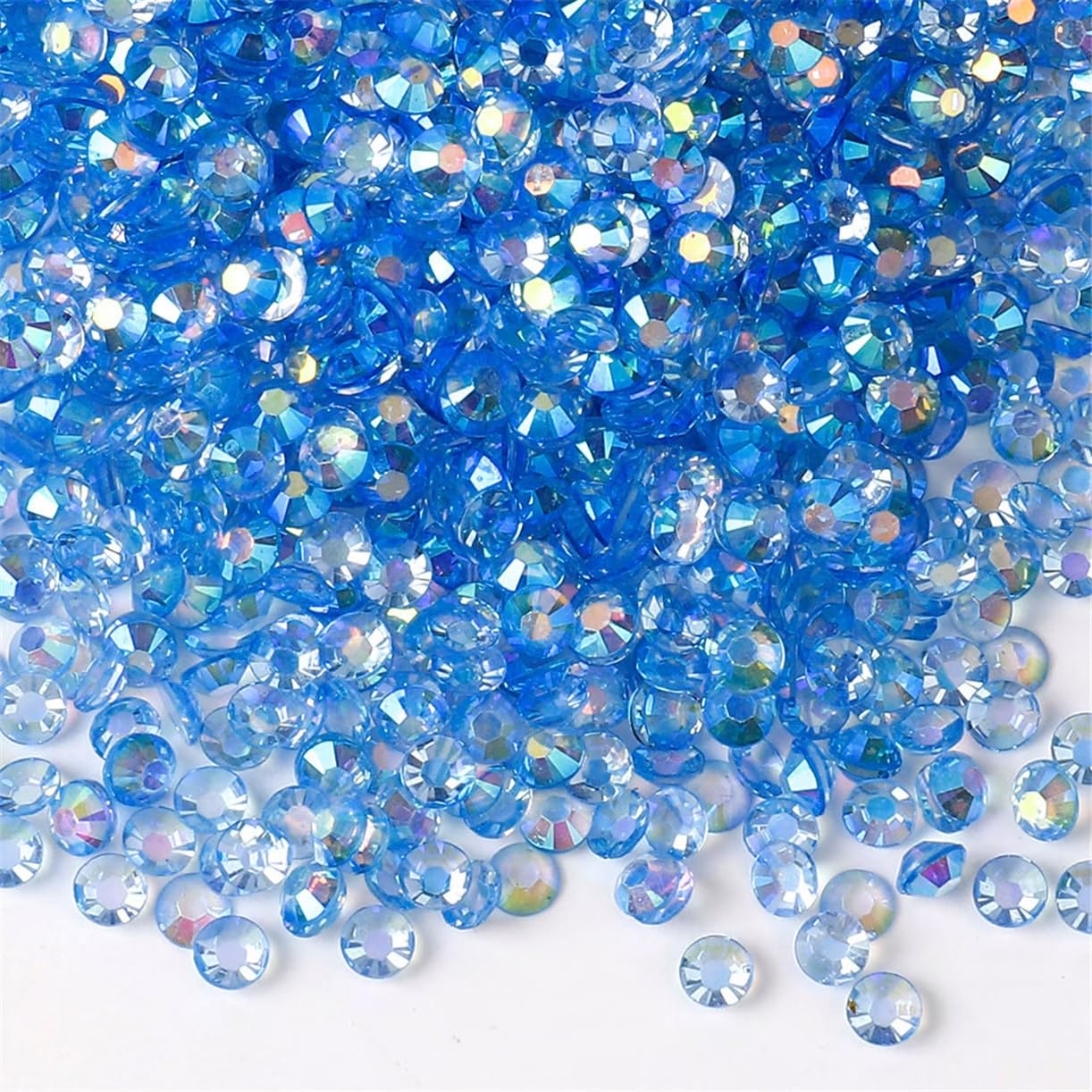 1500 Pieces SS16 4mm Flatback Rhinestones AB Clear Round Gems Crystals for Nail Art DIY Crafts Clothes Shoes Bags （Transparent Light Sapphire AB）