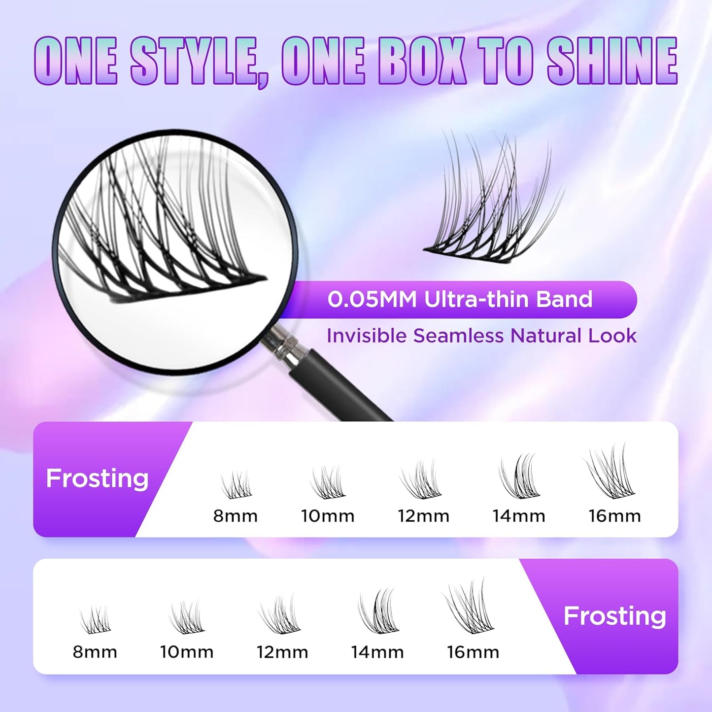 Lash Extension Kit DIY Lash Clusters Kit Eyelash Extensions Individual Lashes Extensions with (BondSeal,Tweezers,Remover,140Pcs,Frosting,8-16mm)