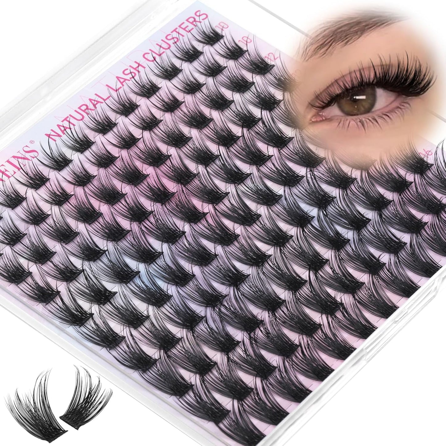 TNFVLONEINS Eyelash Clusters Wispy Cluster Eyelash Extensions Natural Lash Clusters C Curl Individual Lashes Fluffy Eye Lash Clusters Soft Lash Extension Fake Eyelashes