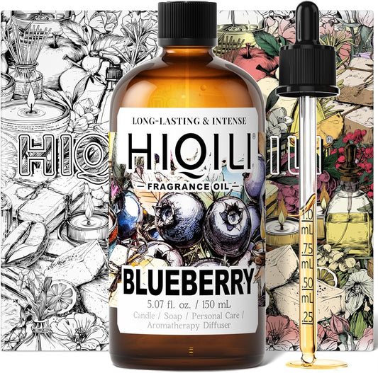 HIQILI Blueberry Fragrance Oil for Candle & Soap Making, Fruity Scents for Reed Diffuser Oil Refill, Add to Lotion, Body Wash - 5.07 Fl Oz
