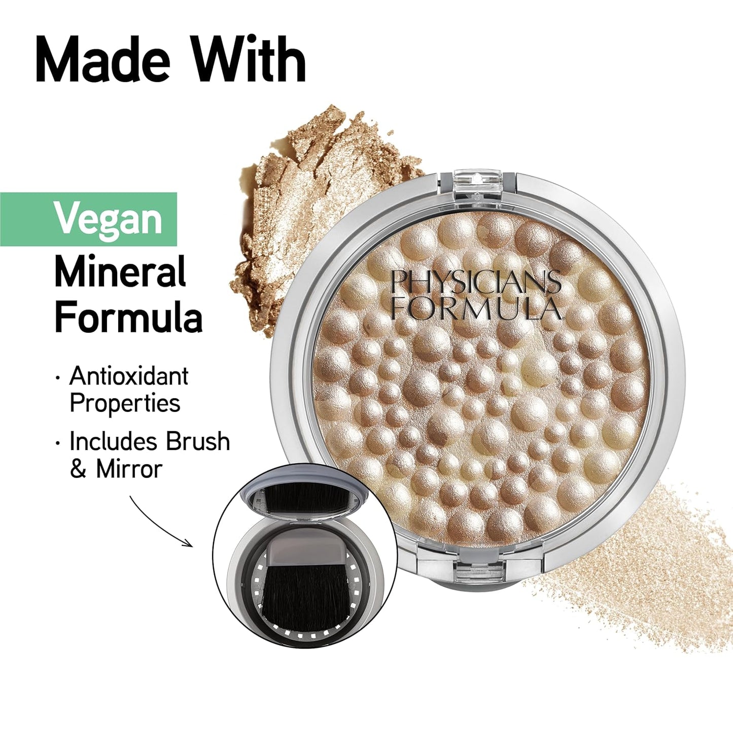 Physicians Formula Powder Palette Mineral Glow Pearls, Hypoallergenic Face Powder, Silky Smooth & Radiant Finish – Light Bronze Pearl