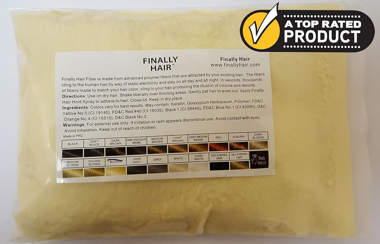 Finally Hair Building Fiber Refill 100 Grams Light Blonde Hair Loss Concealer by Finally Hair (Blonde (light))