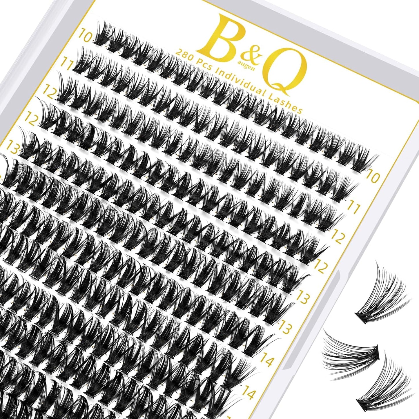 B&Qaugen Lash Clusters 50D-D-10-18MIX Individual Lashes 280 Clusters False Eyelash 30D 40D 50D Lash Clusters Extensions Individual Lashes Cluster DIY Eyelash Extensions (50D-D,10-18MIX)