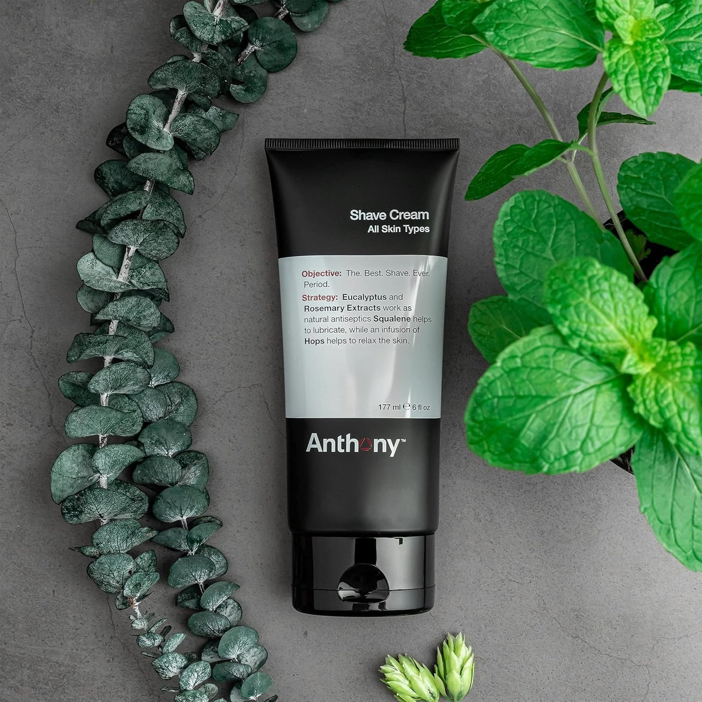 Anthony Shaving Cream Mens Sensitive Skin: Squalane, Eucalyptus, Spearmint and Rosemary Extracts, Help Soothe, Refresh, Cool, and Condition Your Skin for Shave 6 Fl Oz