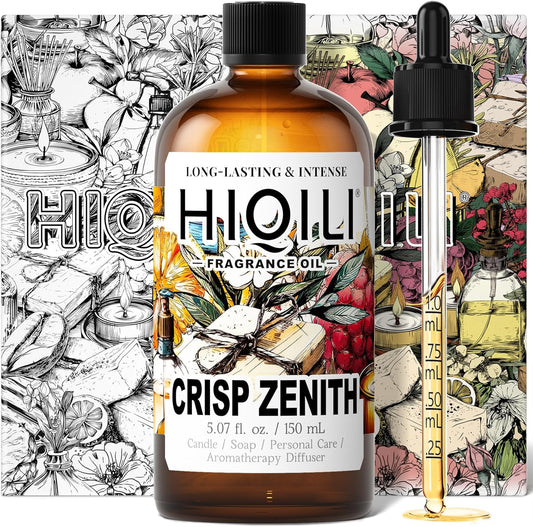 HIQILI Crisp Zenith Fragrance Oil for Diffuser, Inspired by P.RAL.Lau-ren Rd.Wht & Blu, Candle & Soap Making, Refreshing Scent for Air Freshener, Long-Lasting Aroma-5.07 Fl Oz