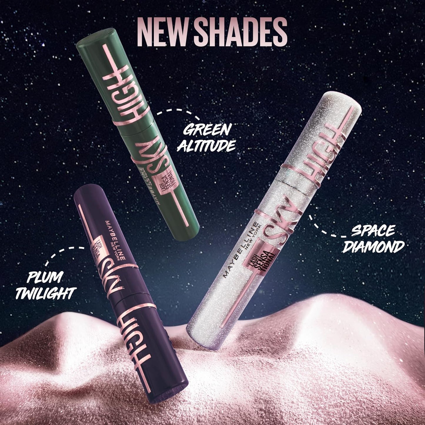 Maybelline Lash Sensational Sky High Waterproof Mascara Makeup, Volumizing, Lengthening, Defining, Curling, Multiplying, Buildable Formula, Very Black, 1 Count