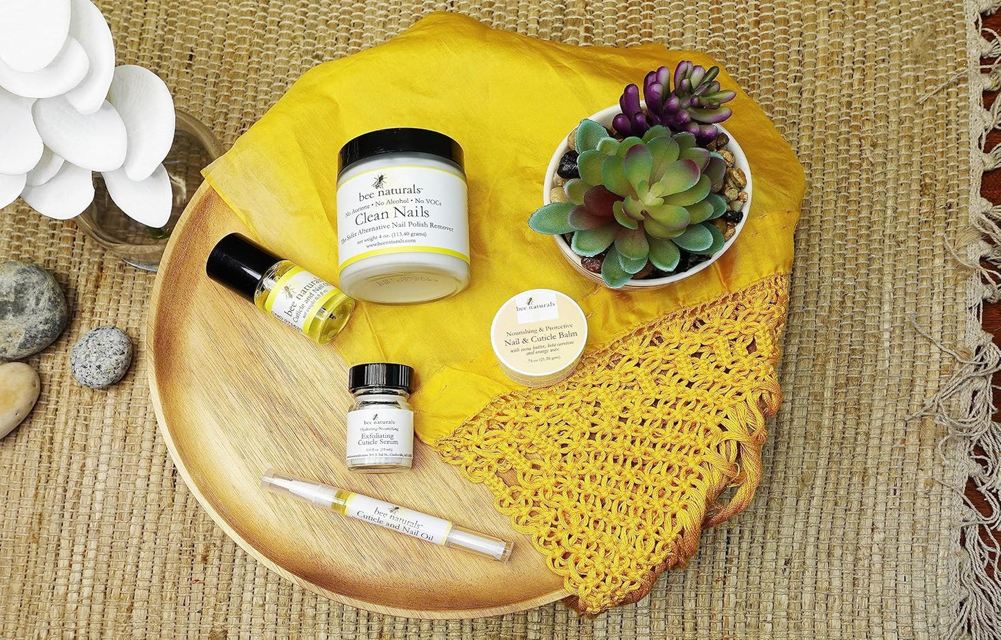 Bee Naturals Natural Nail Care Kit - Natural & Non-Toxic Nail and Cuticle Care Set with Vitamin E - Softens & Protects - Ideal Gift for Repairing Cuticles and Nails