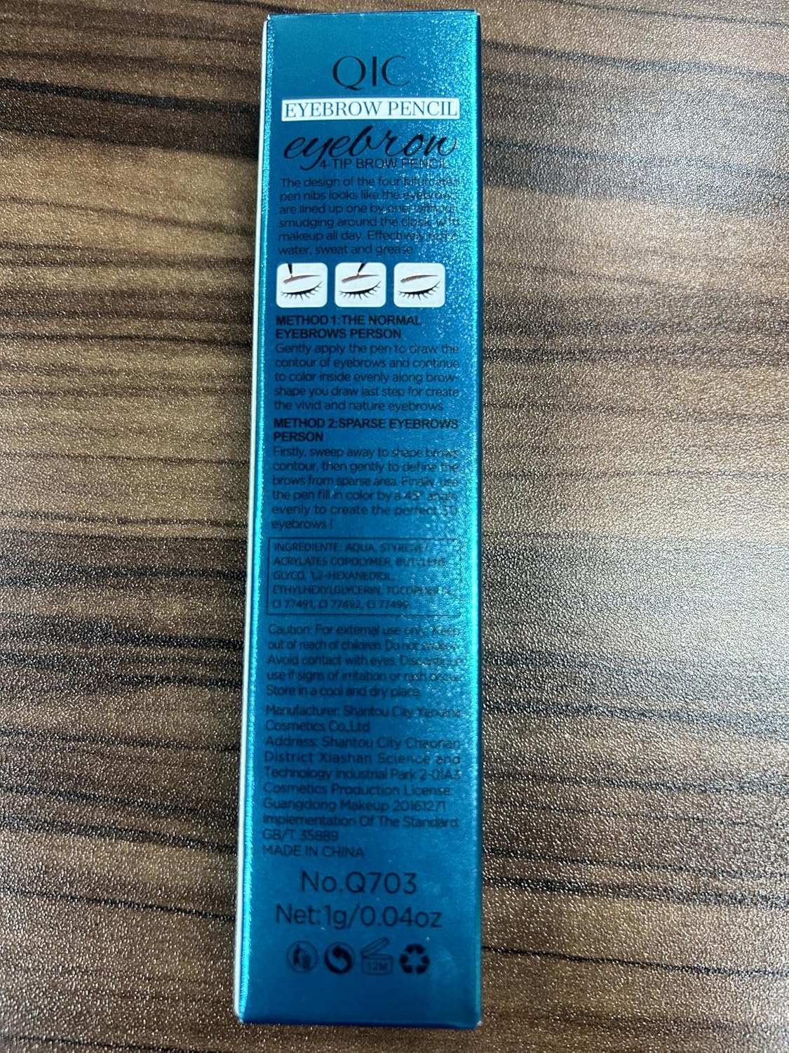 QIC Eyebrow 4 Tip Brow Pencil, Microblading Pen Waterproof Long-Lasting with Upgrade Micro-Fork Tip Applicator for Natural Brows (Dark Brown-02)